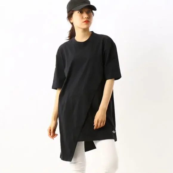 Adidas Black Asymmetrical Tee T-shirt Dress Sz S New Nwt - Picture 2 of 10